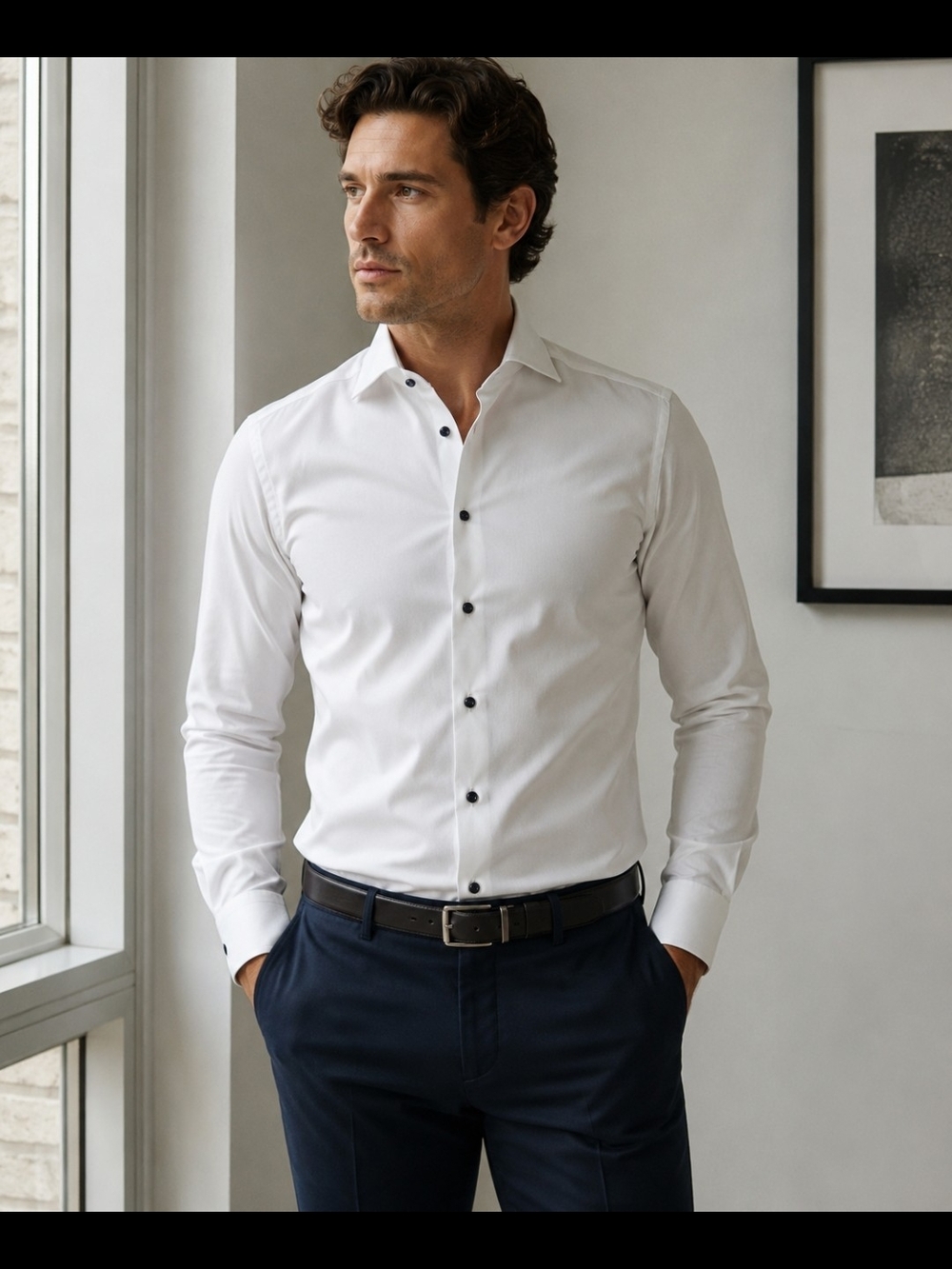 Eton Slim Fit White Signature Twill Dress Shirt 39 15.5 Luxury Cotton Men's